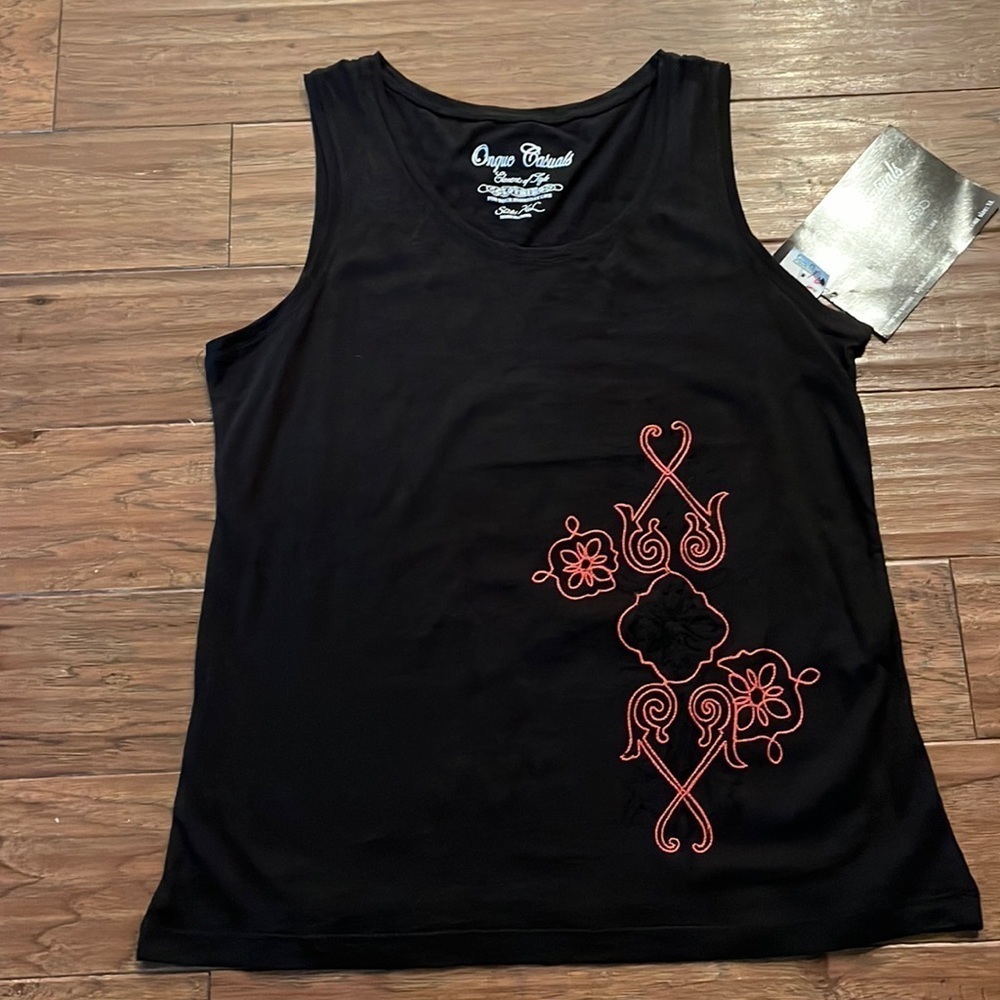 Onque Casuals Embroidered Tank Top Size XL